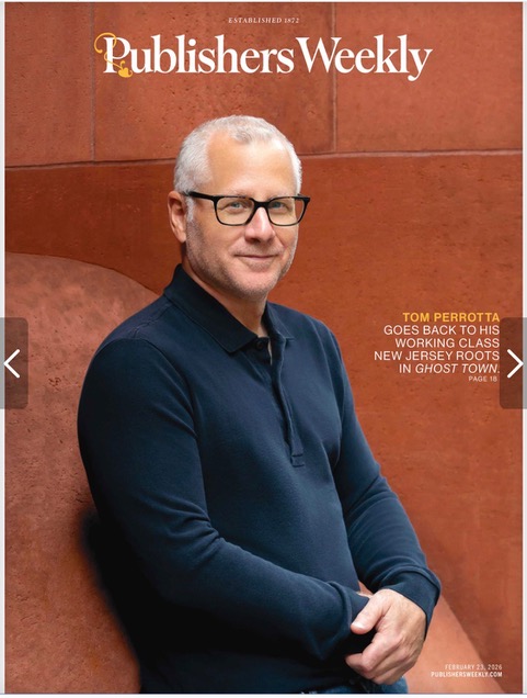 Ghost Town by Tom Perrotta on the cover of Publisher’s Weekly